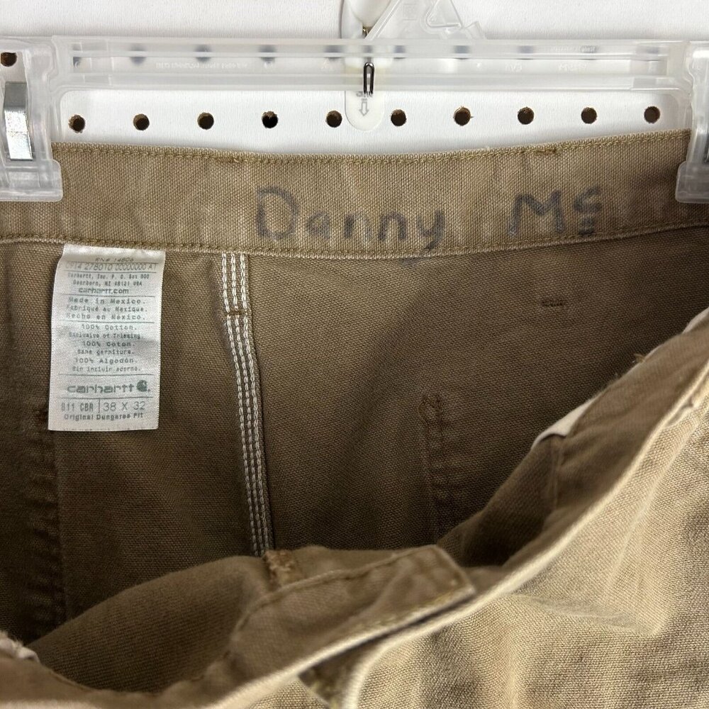 Carhartt Carpenter Pants 36x32 B11 CBR Brown Green‎ Distressed Faded Work Wear - Picture 7 of 8
